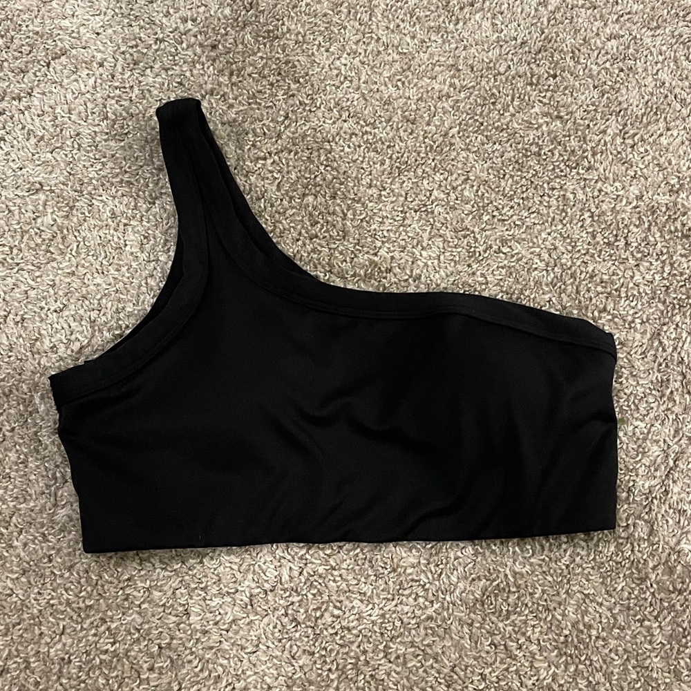 All In Motion Women’s Light Support Brushed Sculpt Asymmetrical Sports Bra - S